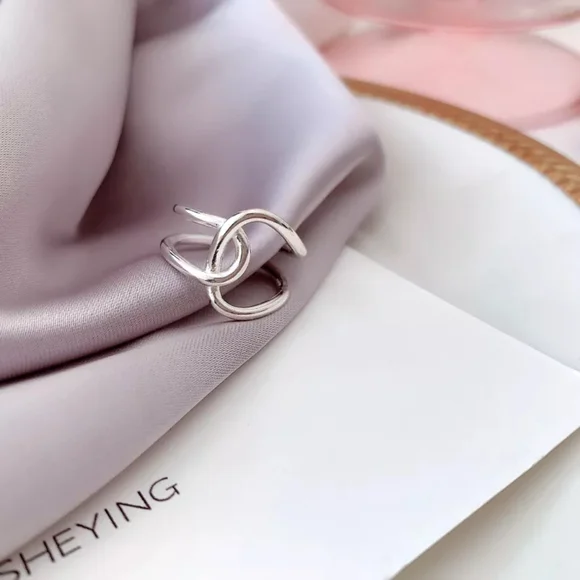 NEW Unisex 925 Sterling Silver Polished Knot Adjustable Ring - Picture 12 of 15